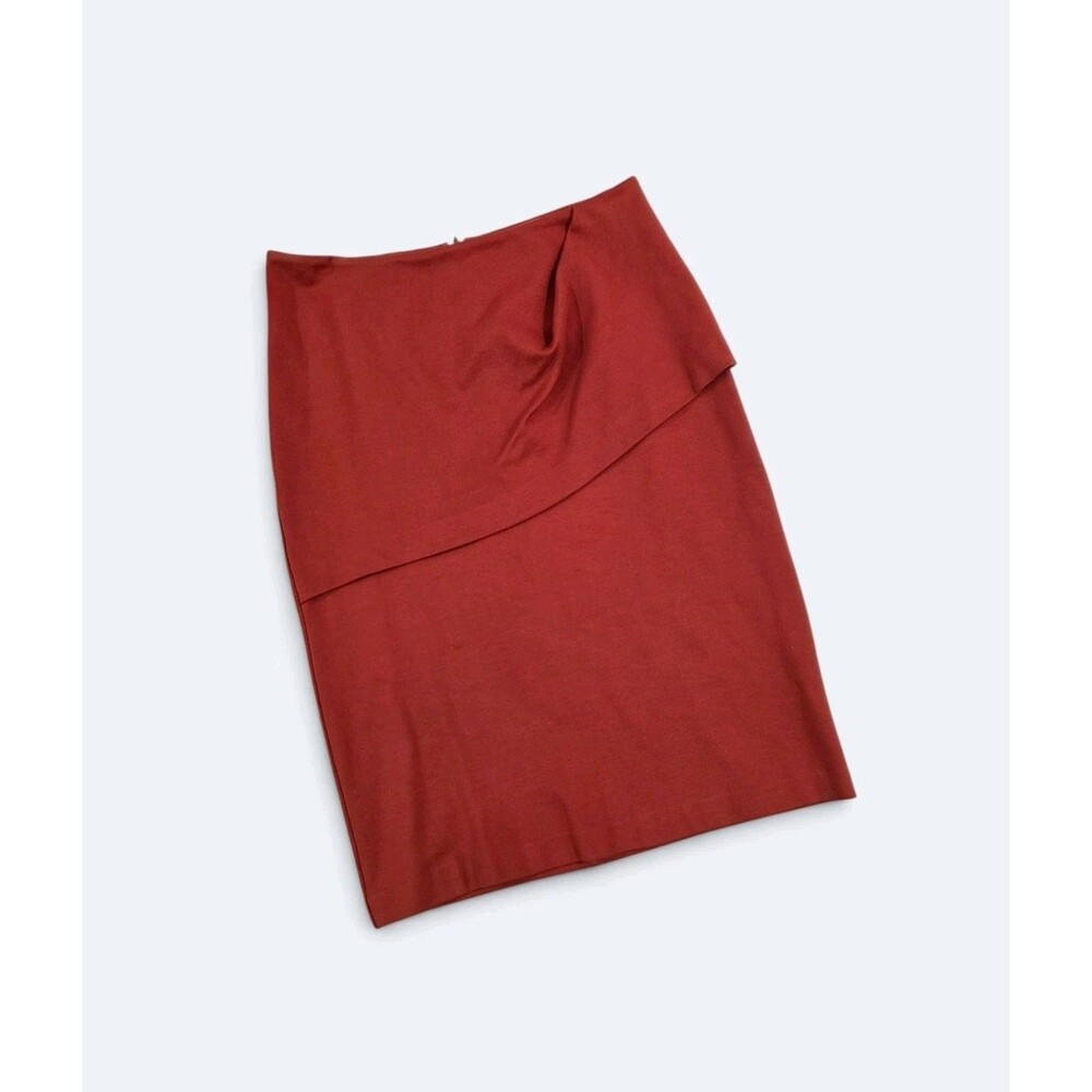 Cabi Pumpkin Orange Fall Draped Overlay Pencil Skirt Style 3099 Size 2